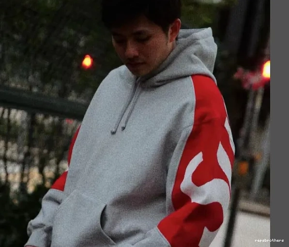 Black Big LOGO Hoodie Grey Sweatshirt M BIG SWEATSHIRT S XL L Back LOGO JACQUARD HOODED 0709